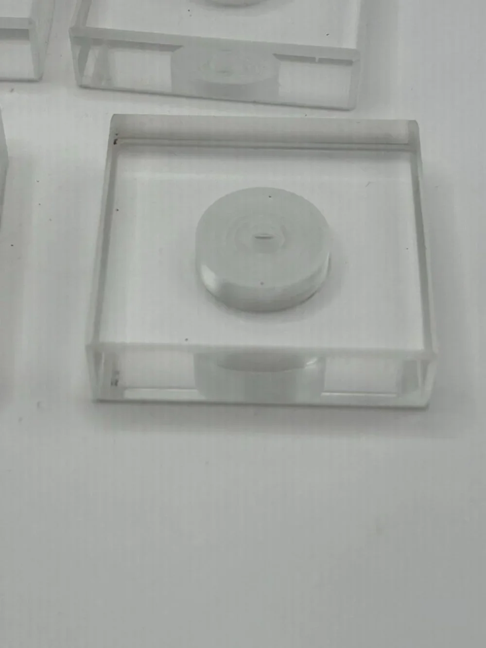 Lot of 8 Clear Acrylic Lucite Display Mount Blocks 2” Square Recessed Center